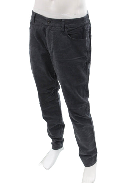 Linksoul Mens Dark Gray Cotton Pants Button Closure Solid Size 33