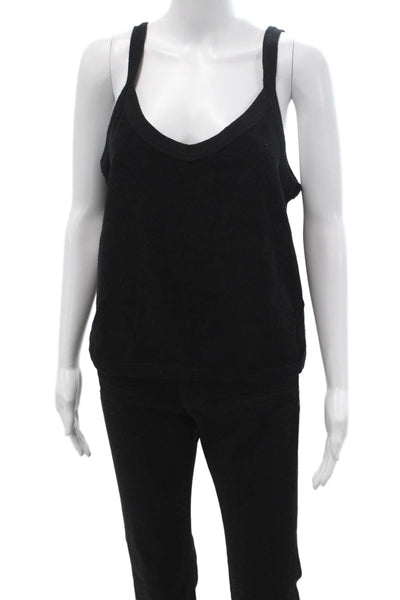 Monrow Womens Black V Neck Camisole Sleeveless Size L