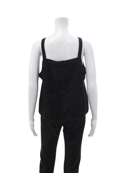 Monrow Womens Black V Neck Camisole Sleeveless Size L