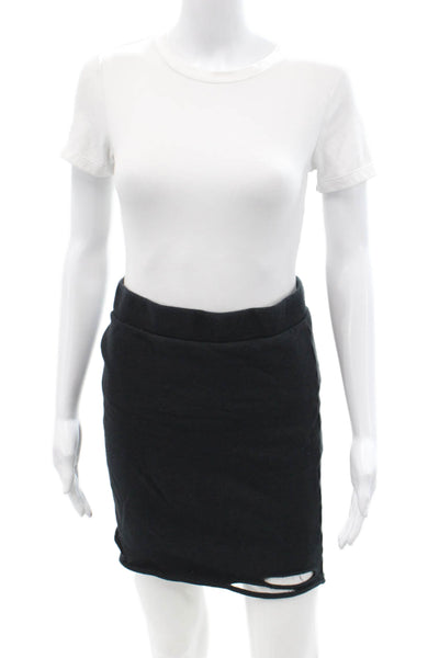 NSF Womens Black Mini Straight Pencil Skirt 100% Cotton Size S