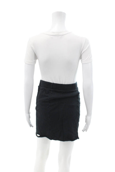 NSF Womens Black Mini Straight Pencil Skirt 100% Cotton Size S