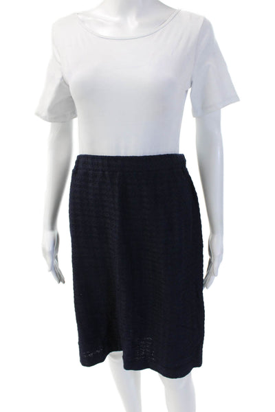 St. John Collection Women Straight Pencil Wool Dark Blue Skirt Size 6