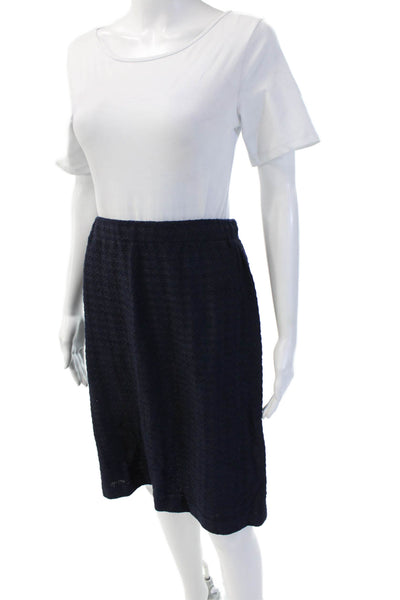 St. John Collection Women Straight Pencil Wool Dark Blue Skirt Size 6