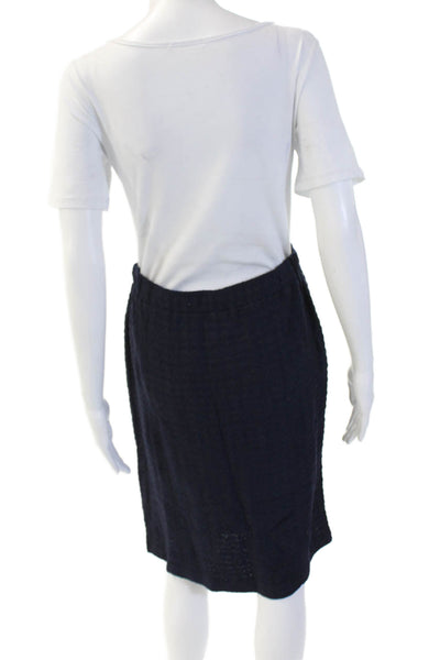 St. John Collection Women Straight Pencil Wool Dark Blue Skirt Size 6