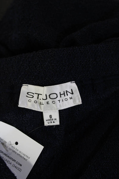 St. John Collection Women Straight Pencil Wool Dark Blue Skirt Size 6