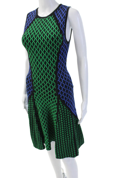 Ronny Kobo Women Fit & Flare Tank Dress Black Aztec Geometric Size XS