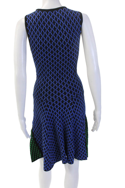 Ronny Kobo Women Fit & Flare Tank Dress Black Aztec Geometric Size XS