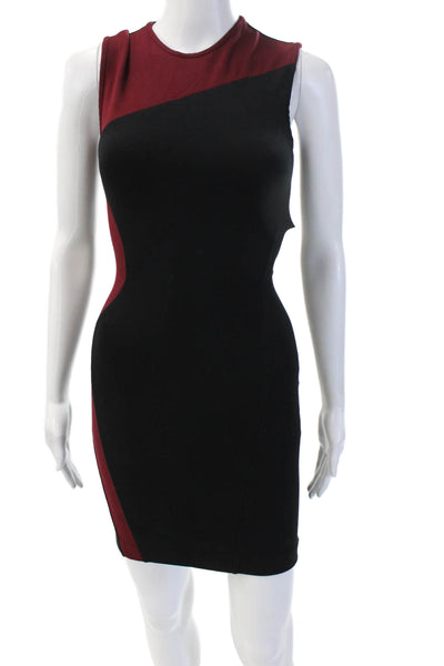 Stella McCartney Womens Black Bodycon Sheath Dress Sleeveless Zip Rayon Size 36