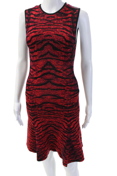 Torn by Ronny Kobo Women Red Animal Print Bodycon Tank Dress Sleeveless Size XS