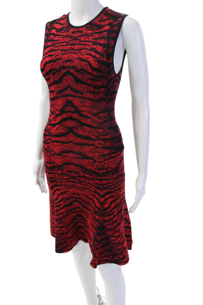 Torn by Ronny Kobo Women Red Animal Print Bodycon Tank Dress Sleeveless Size XS