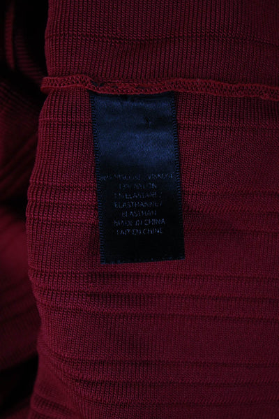 Pink Tartan Women Sleeveless Sweater Dress Red Striped Midi Round Neck Size XS