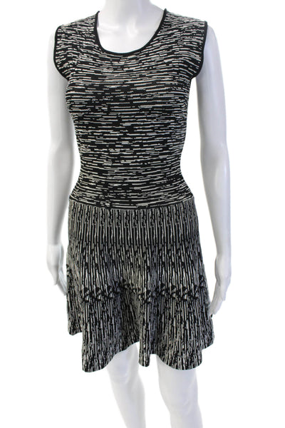 Romeo & Juliet Women Fit & Flare Sweater Dress Black Geometric Size XS