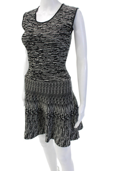 Romeo & Juliet Women Fit & Flare Sweater Dress Black Geometric Size XS