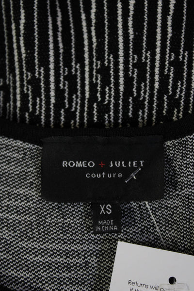 Romeo & Juliet Women Fit & Flare Sweater Dress Black Geometric Size XS