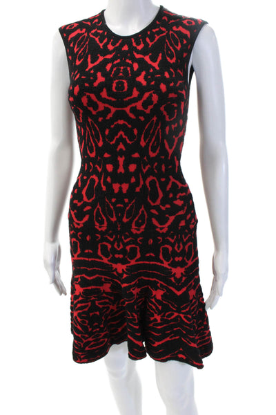 Torn by Ronny Kobo Women Fit & Flare Dress Black Animal Print Sleeveless Size XS