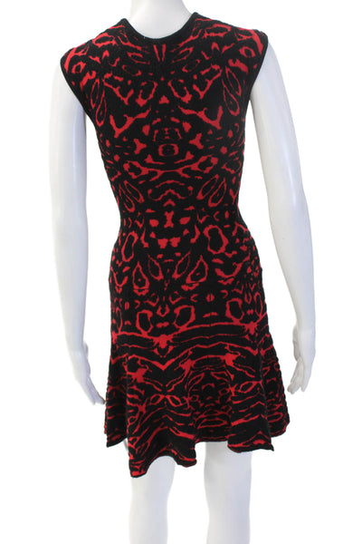 Torn by Ronny Kobo Women Fit & Flare Dress Black Animal Print Sleeveless Size XS