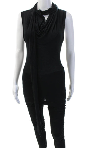 Alexis Womens Black Sleeveless Tunic Tank Modal Designer Size XS