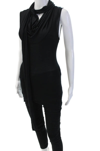Alexis Womens Black Sleeveless Tunic Tank Modal Designer Size XS