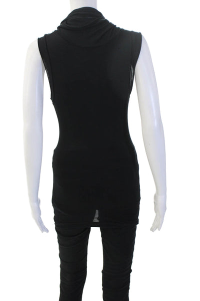 Alexis Womens Black Sleeveless Tunic Tank Modal Designer Size XS