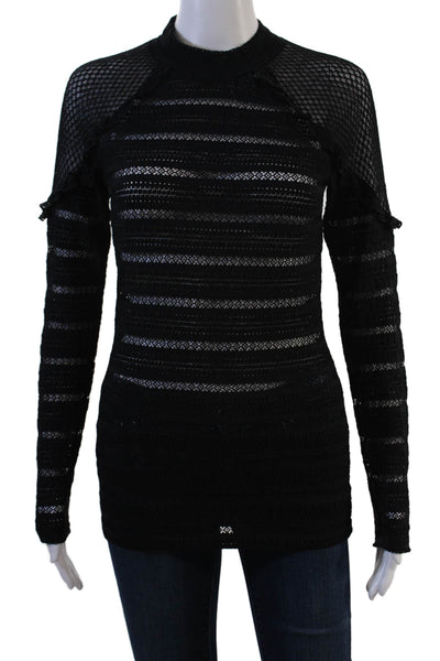 Night Cap Unisex Gothic Black Striped Pullover Sweater Size 3