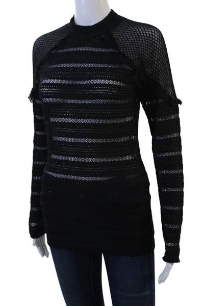 Night Cap Unisex Gothic Black Striped Pullover Sweater Size 3