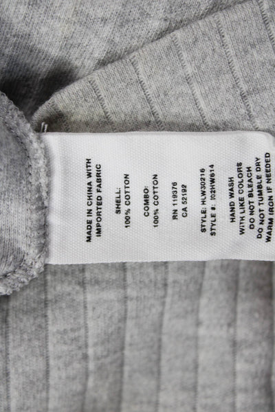 Helmut Lang Women Striped Cotton Shift T Shirt Dress Gray Size L