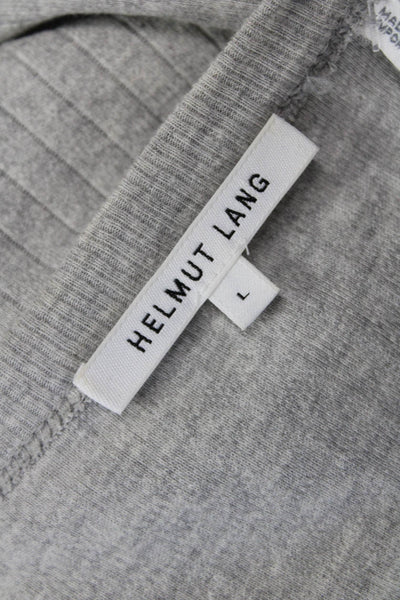 Helmut Lang Women Striped Cotton Shift T Shirt Dress Gray Size L