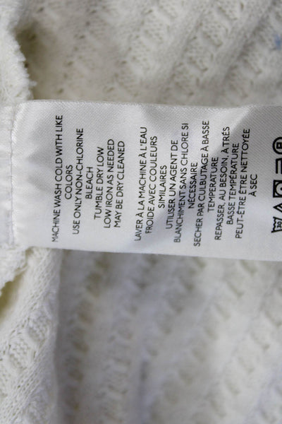 We The Free Unisex Bohemian V Neck Cotton Sweater White Long Sleeve Size S
