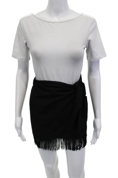 Zara Women Black Mini Wrap Skirt Size S