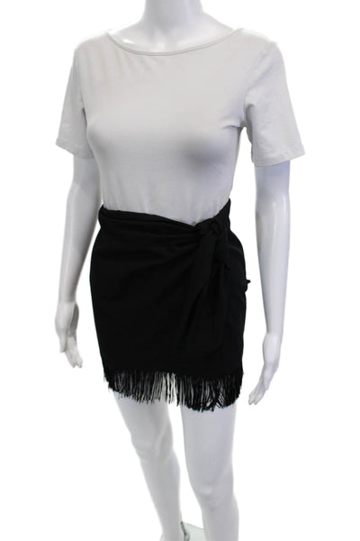 Zara Women Black Mini Wrap Skirt Size S