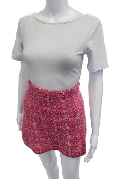 Zara Women A-Line Mini Skirt Pink Size S