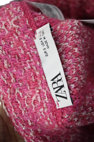 Zara Women A-Line Mini Skirt Pink Size S