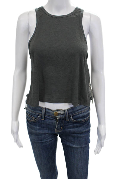 FP Movement Womens Cropped Tank High Neck Dark Gray Size XS