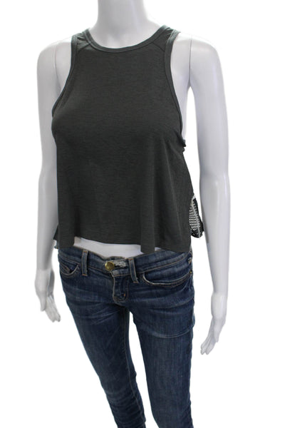 FP Movement Womens Cropped Tank High Neck Dark Gray Size XS