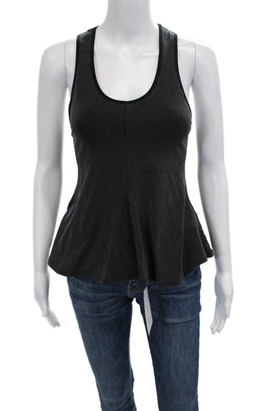 Free People Womens Basic Black Sleeveless Tank Modal Round Neck Size XS
