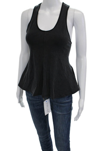 Free People Womens Basic Black Sleeveless Tank Modal Round Neck Size XS