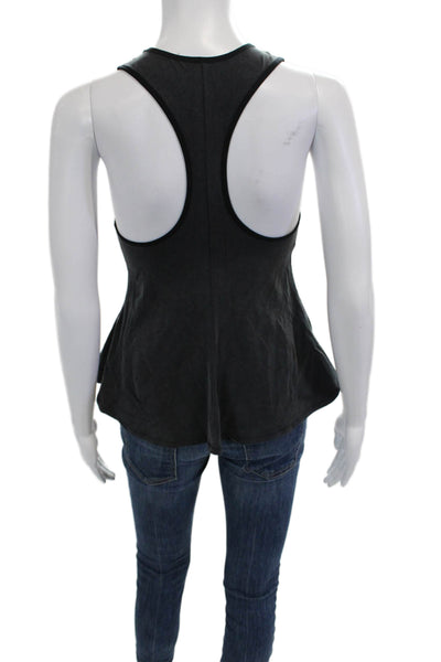 Free People Womens Basic Black Sleeveless Tank Modal Round Neck Size XS