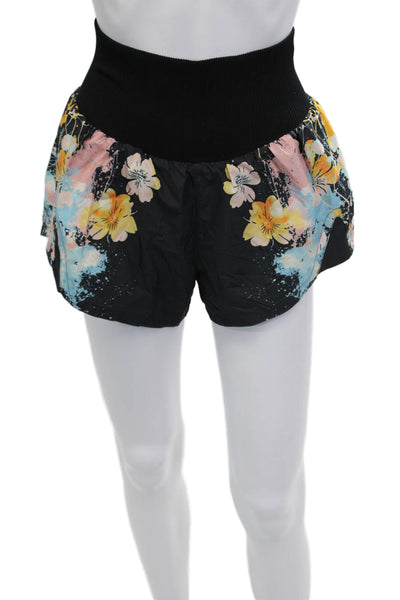 FP Movement Unisex Black Floral Polyester Shorts Size XS