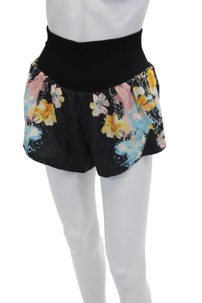FP Movement Unisex Black Floral Polyester Shorts Size XS