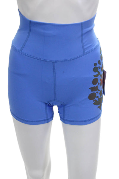 FP Movement Unisex Biker Shorts Blue Geometric Polyester Art Size XS