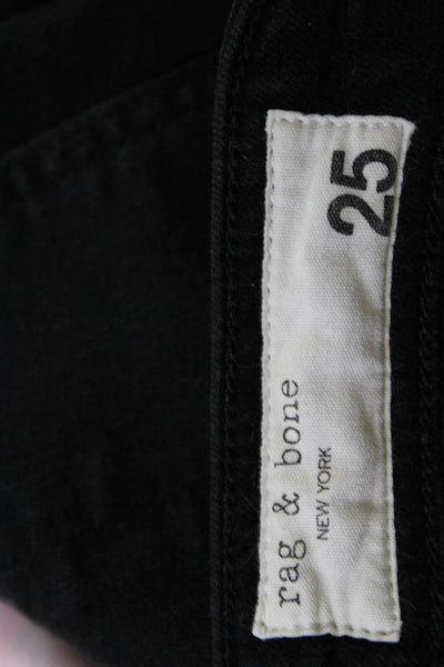 Rag & Bone Womens Ankle Skinny Jeans Black High Rise Size 25