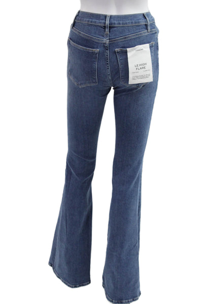 Frame Womens Flared High Rise Blue Jeans 34 Inseam Size 24