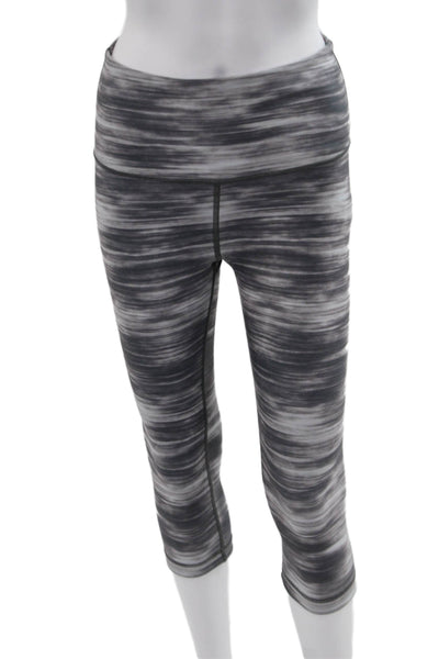 With Womens Capri Leggings Dark Gray Nylon Blend Army Size M