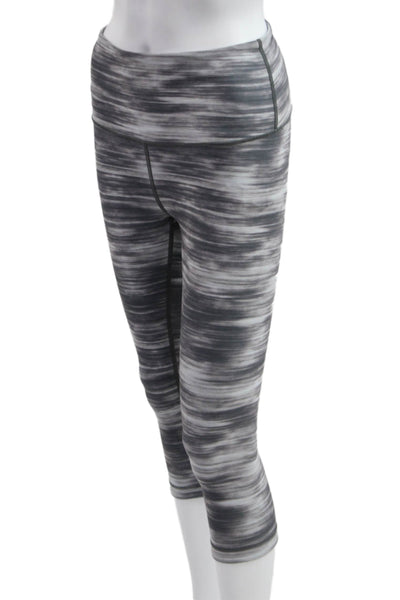 With Womens Capri Leggings Dark Gray Nylon Blend Army Size M