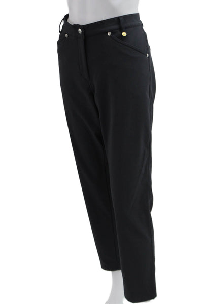 Golfino Unisex Cropped Ankle Pants Black Polyester Elastane Size 10
