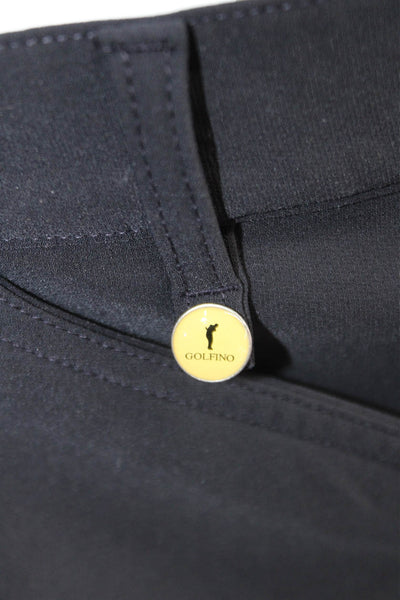 Golfino Unisex Cropped Ankle Pants Black Polyester Elastane Size 10