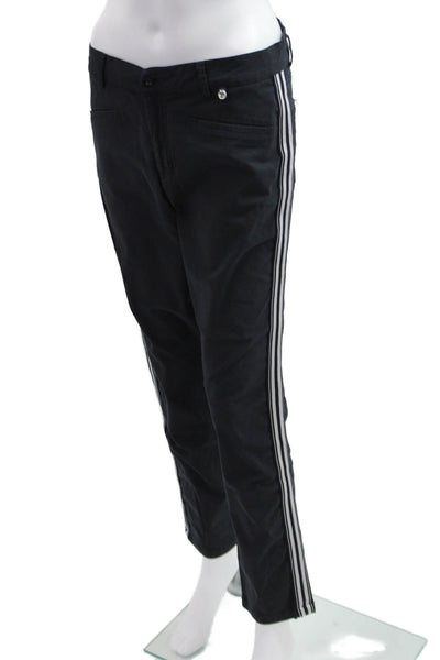 Golfino Unisex Cropped Ankle Striped Black Pants Size 8