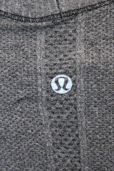 Lululemon Women Long Sleeve Crew Neck Top Dark Gray Nylon Blend Size 8