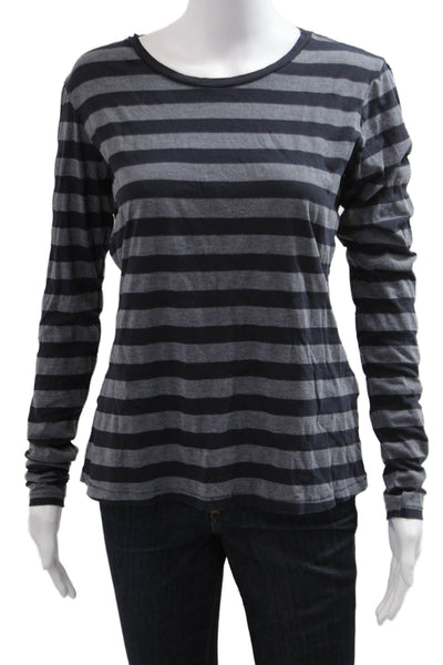 Goldie Womens Basic Jersey Striped Long Sleeve Round Neck T-Shirt Size M