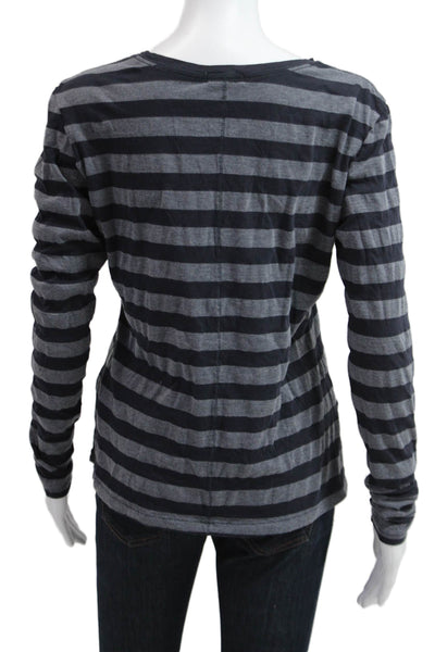 Goldie Womens Basic Jersey Striped Long Sleeve Round Neck T-Shirt Size M